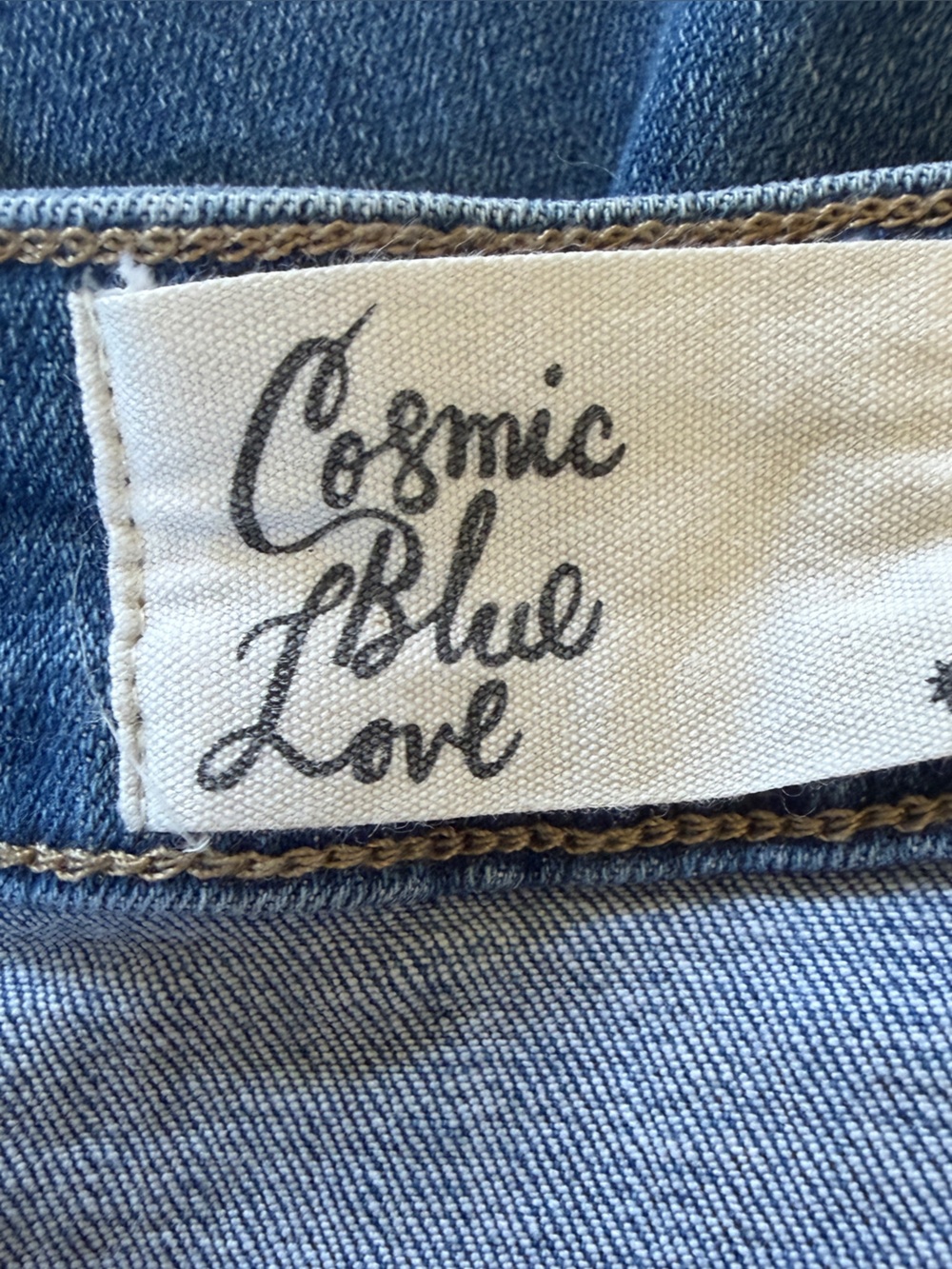 Cosmic Blue Love Women’s Cropped Wide Leg Jeans - Picture 5 of 6